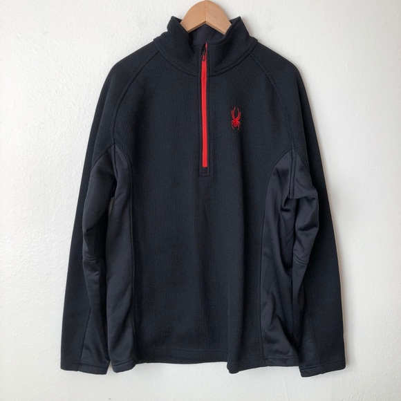 Spyder Other - Spyder Core Half Zip Pullover Sweater XL Black Red